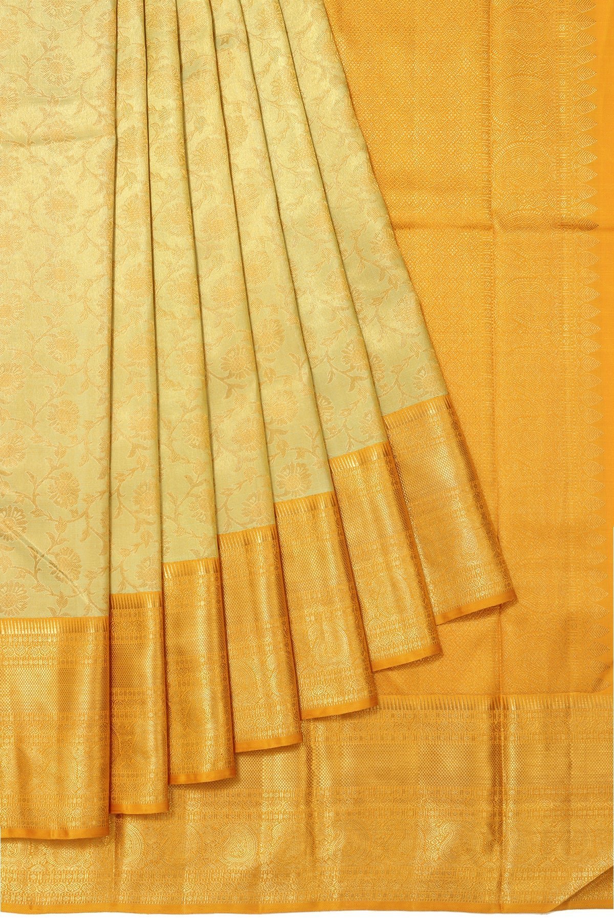 Golden Kanchipuram Tissue Silk Saree