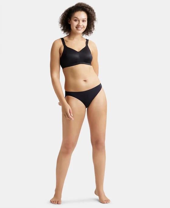 Non Padded Soft Touch Microfiber Elastane Stretch Full Coverage Minimizer Bra with Broad Cushioned Fabric Strap - Image 5