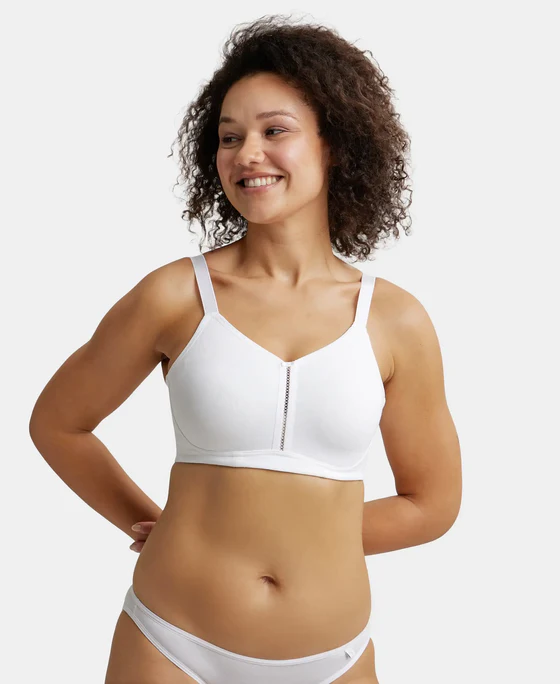 Non Padded Super Combed Cotton Elastane Stretch Full Coverage Minimizer Bra - Image 14