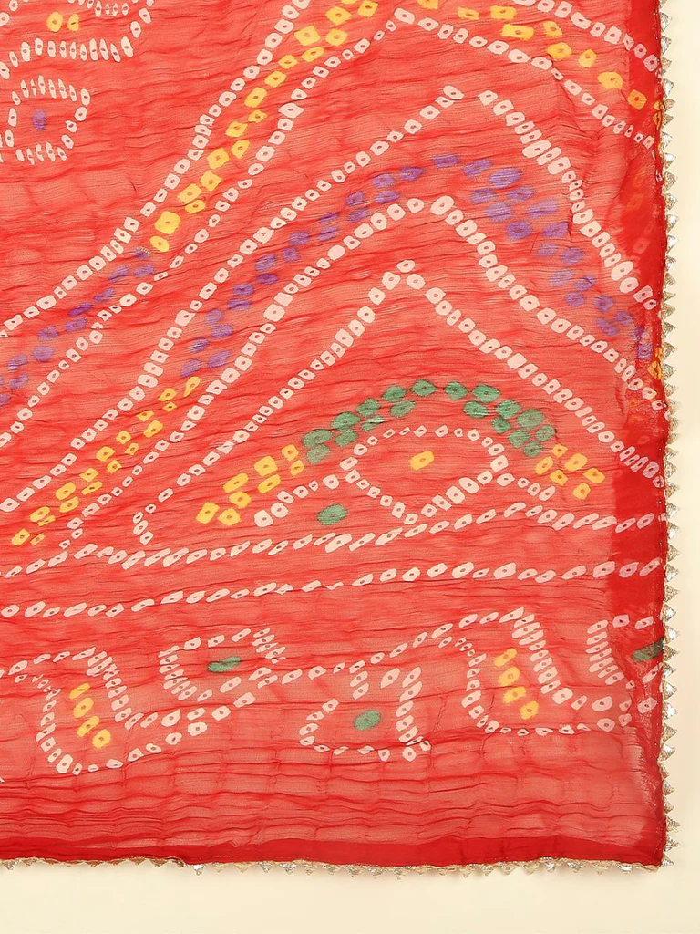 Multi Printed Bandhini Chiffon Dupatta - Image 7